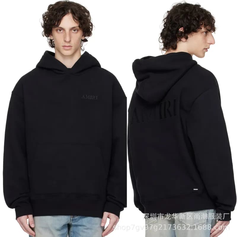 Amiri Logo Hoodie White Print — Ca009 (embroidery)