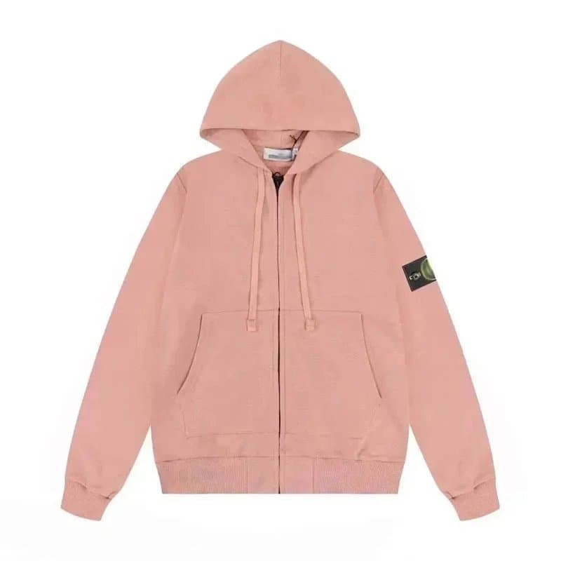 Stone Island Zip-Up Hoodie Pink