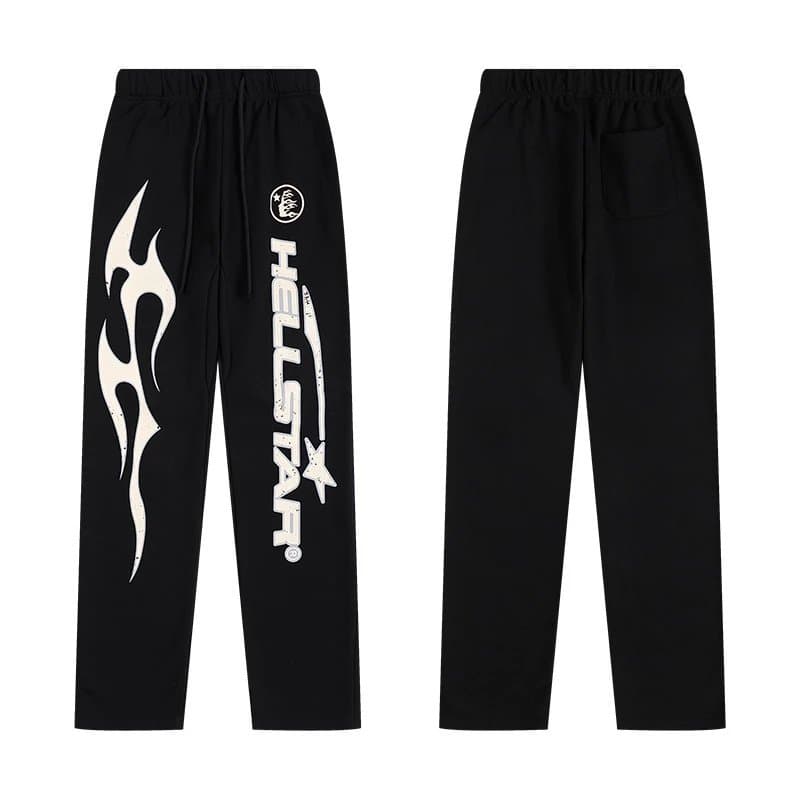 Hellstar Flared Sweatpants Flame Print — H512黑色