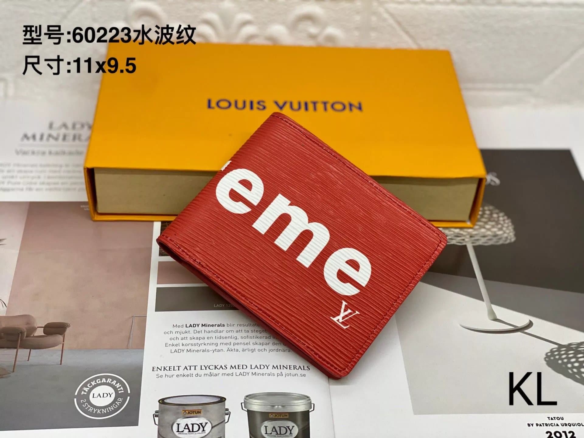 Louis Vuitton Bifold Wallet Monogram Eclipse — 60223# Super红