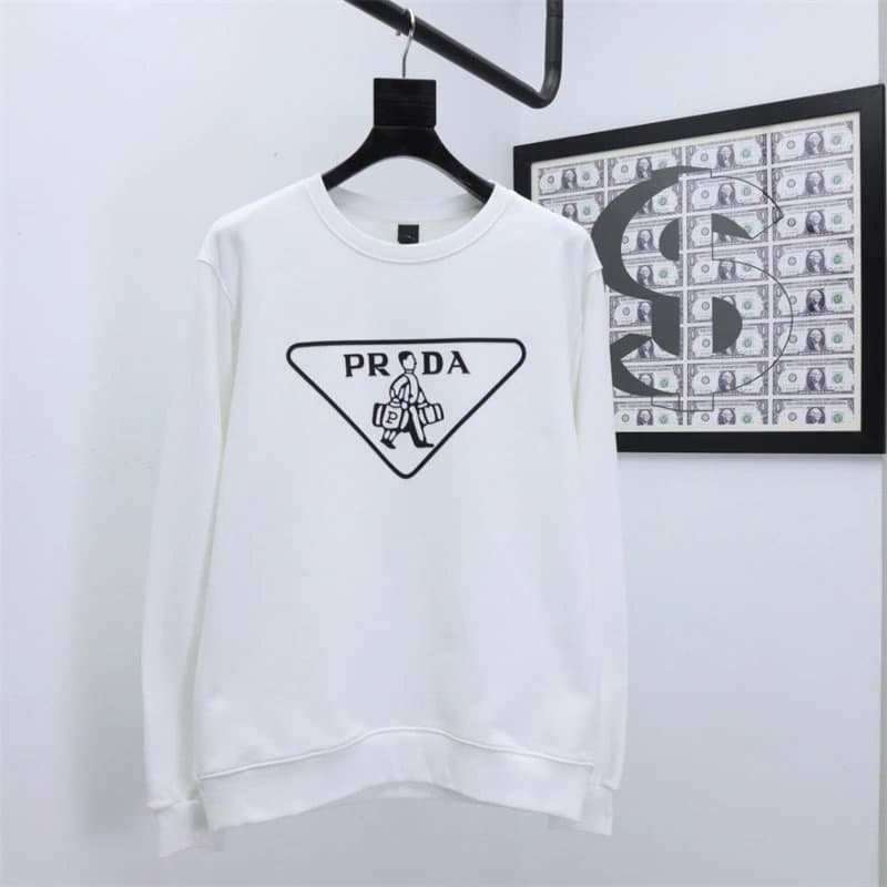 Prada Cotton Sweatshirt Mini Triangle Logo — 20