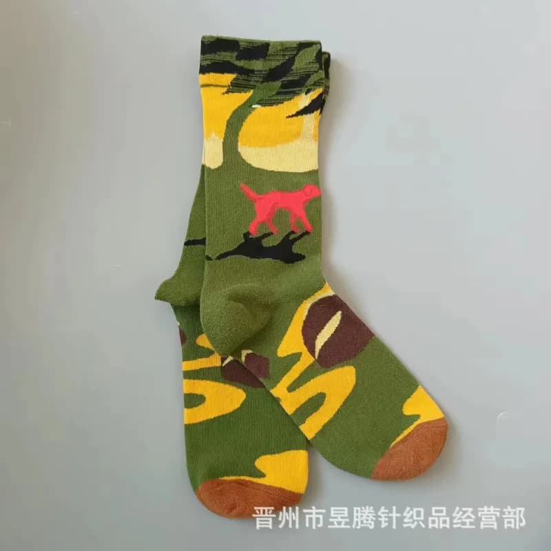 Balenciaga Camo Socks Dog Print Camo
