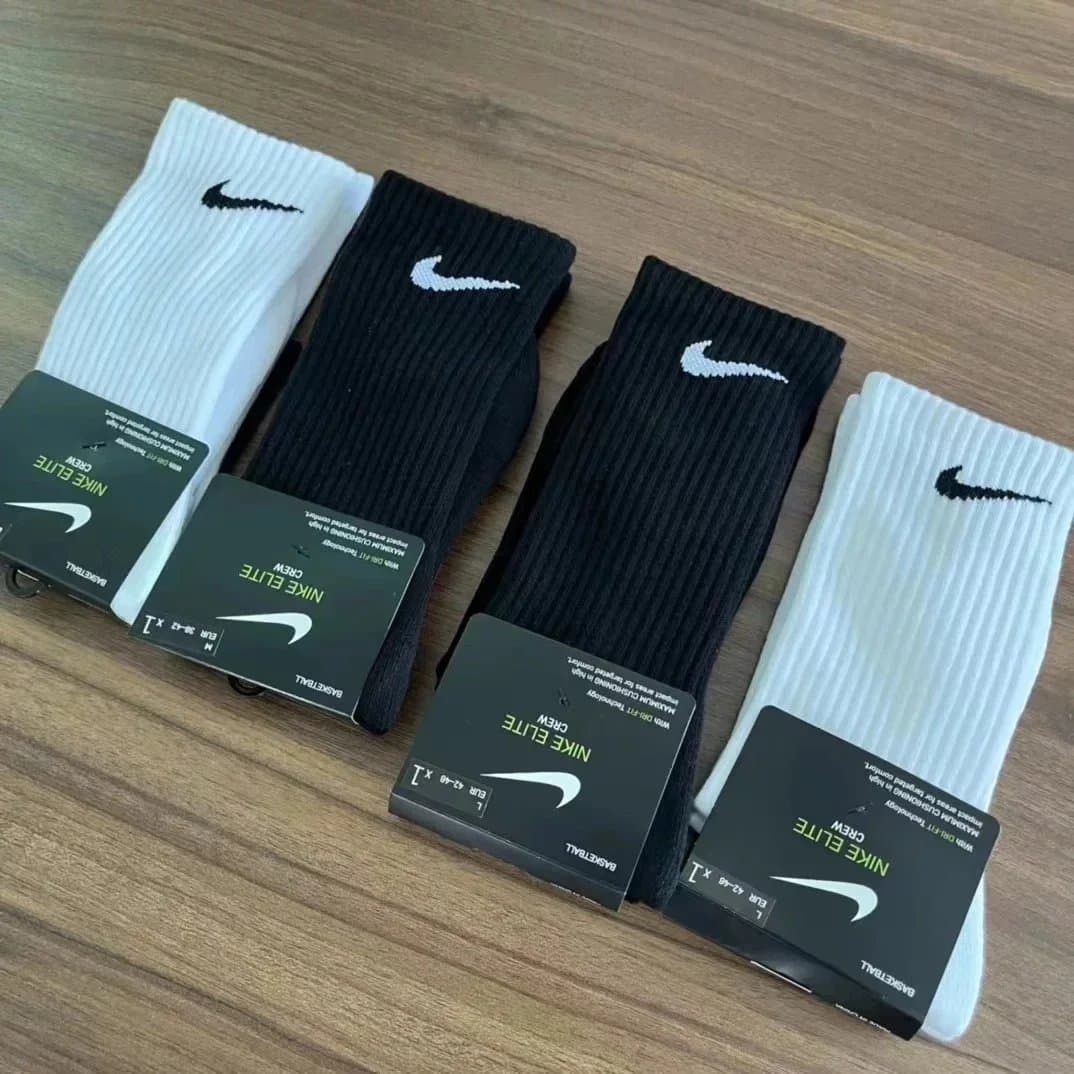Nike Socks Swoosh Logo Crew — 101014020 ( Black 10 apirs )