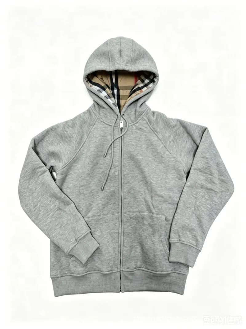 Burberry Zip-Up Hoodie Checkered Lining