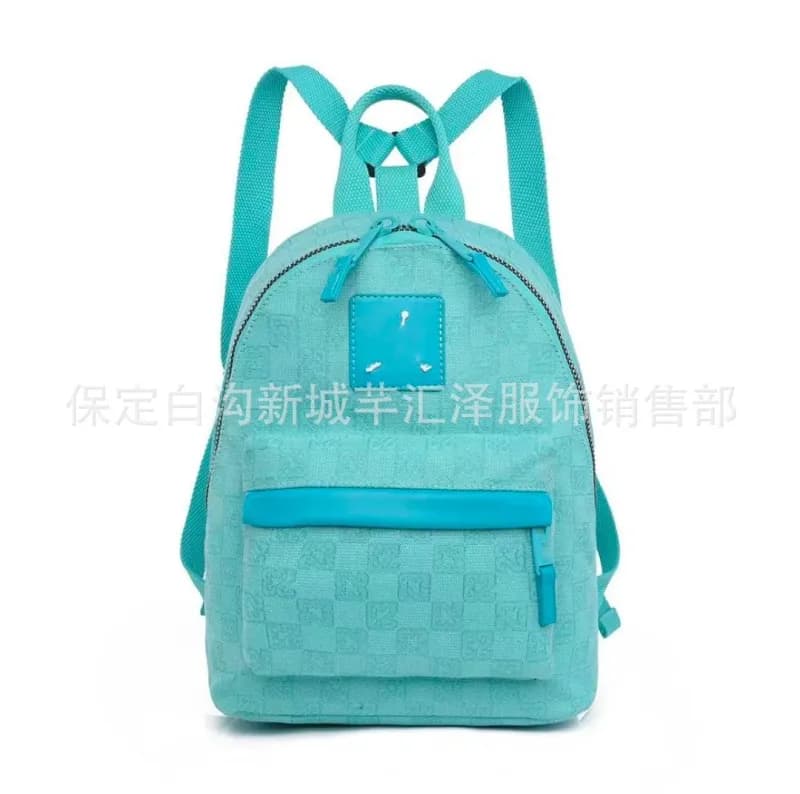 Fendi Double-Zip Backpack Monogram Denim — 蒂芙尼蓝小号