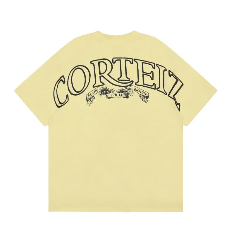 Sp5der Short-Sleeve Tee Embroidered Logo — 765#杏色