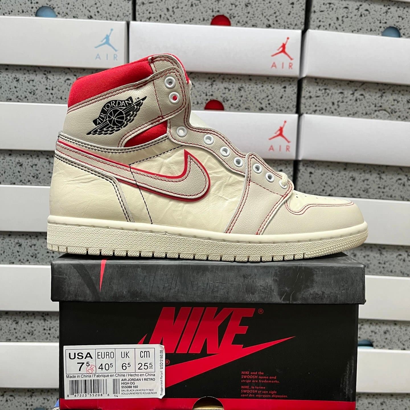 Air Jordan 1 High OG Sail/Black-University Red