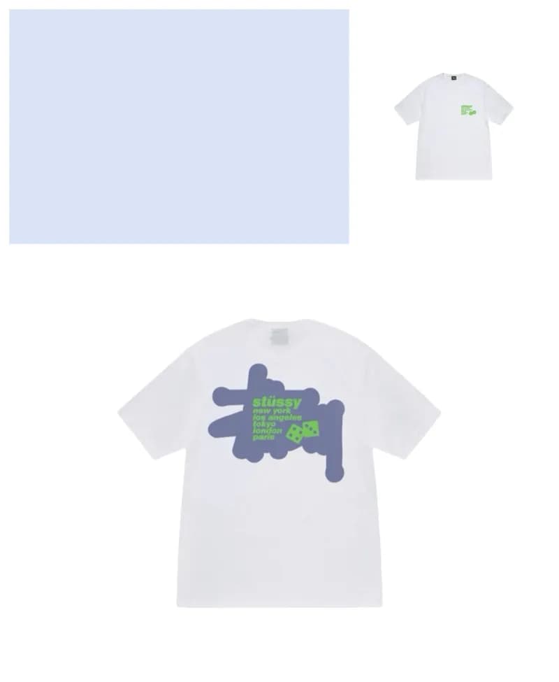 Stüssy Graphic T-Shirt World Cities Dice Print