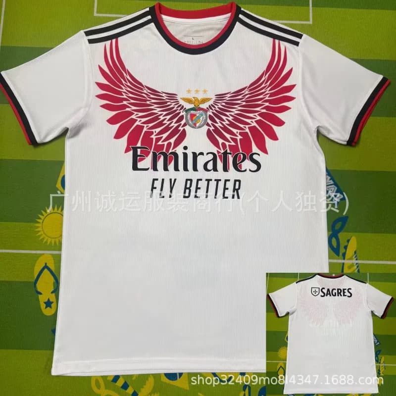 Off-White Benfica Home Jersey Emirates Fly Better