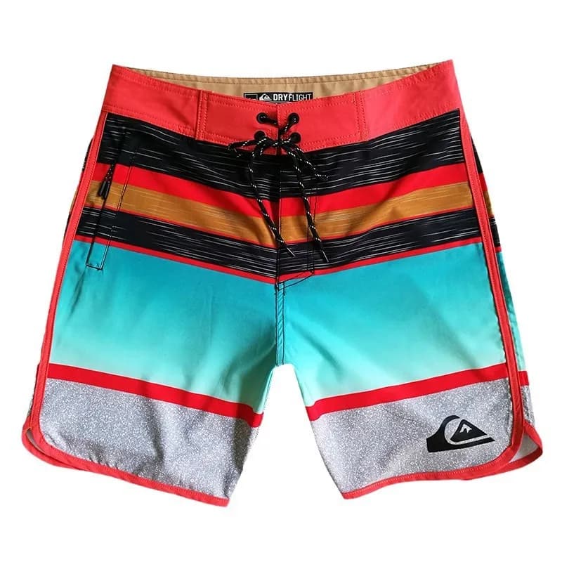 Board Shorts Geometric Print — 蓝红色