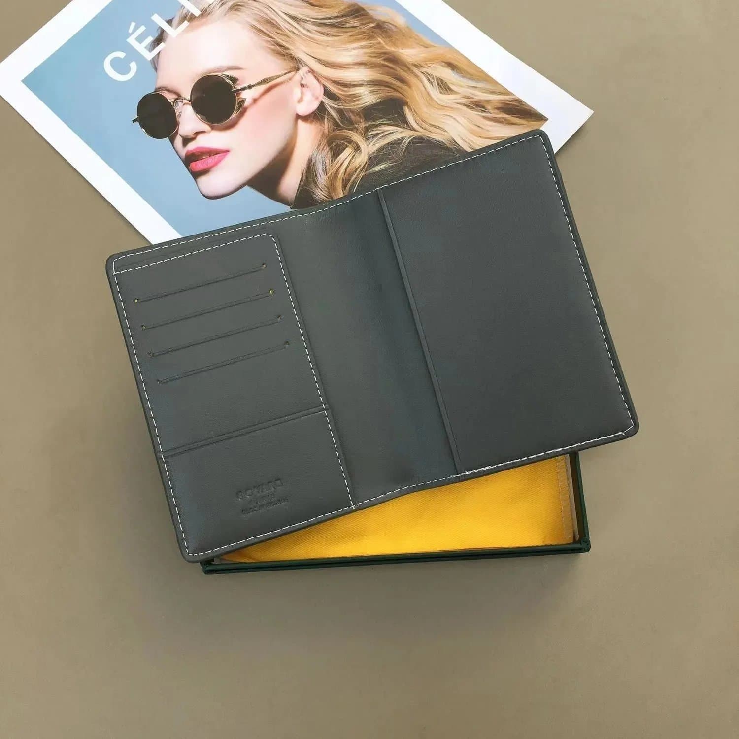 Celine Bifold Wallet Contrast Stitch