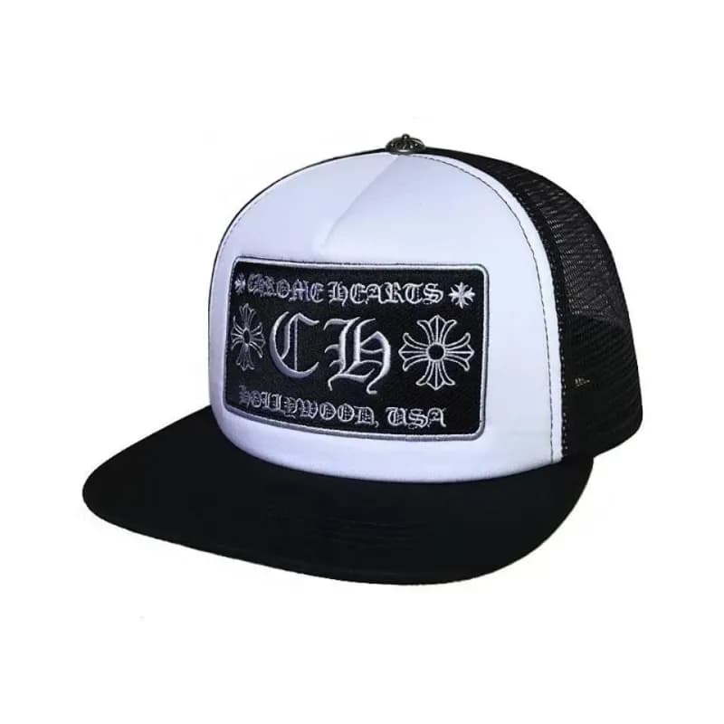 Chrome Hearts Trucker Hat Multi-Color Cross Embroidery — 罗欣白色