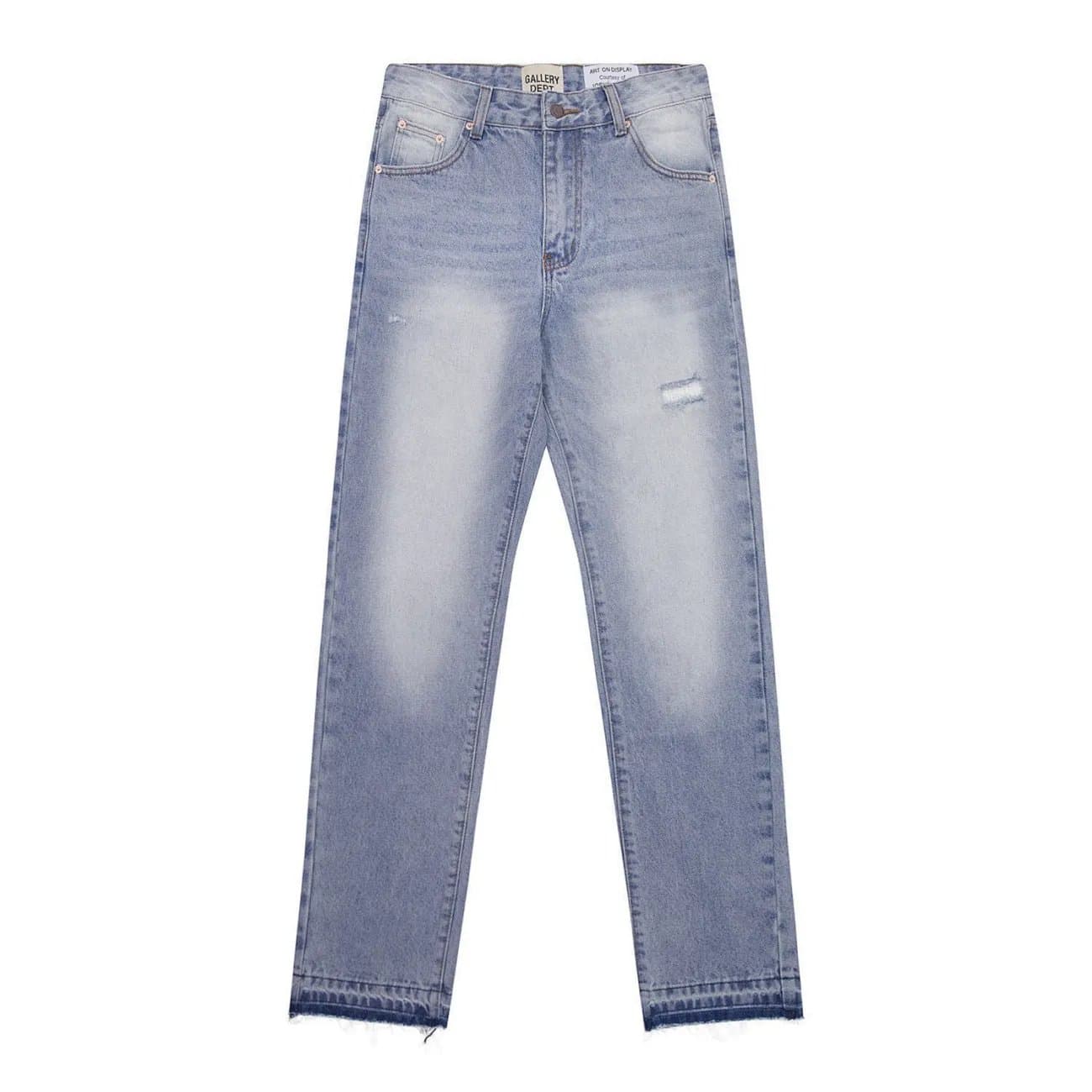 Gallery Dept. Straight Fit Jeans Distressed Light Wash