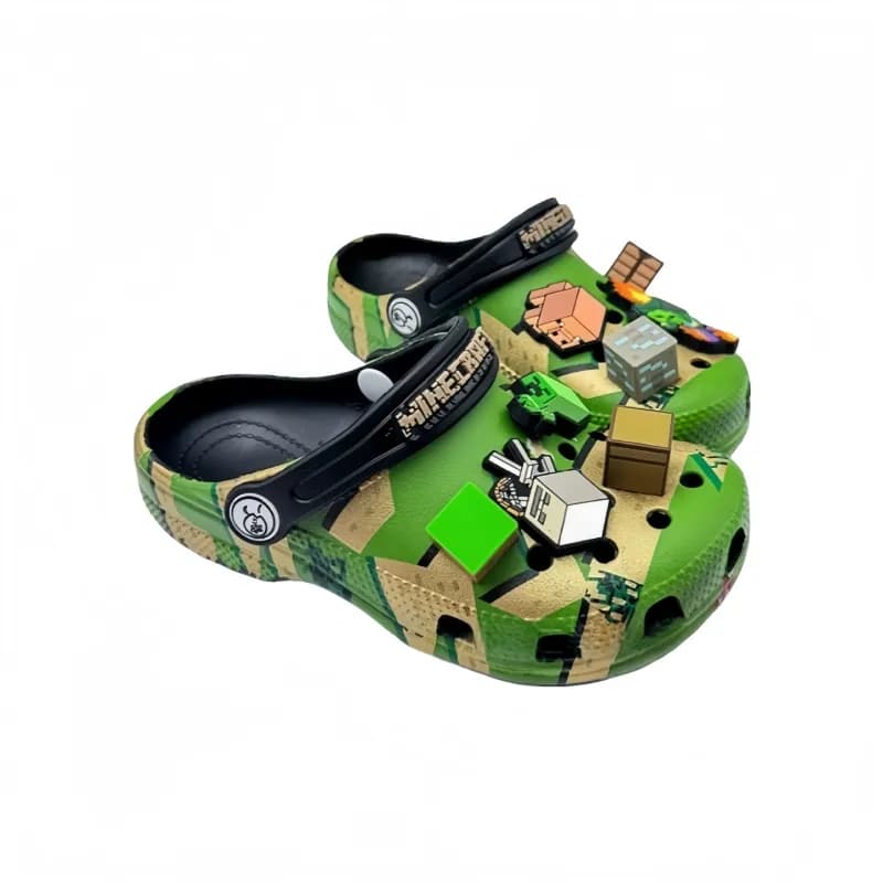 Crocs Classic Clog Minecraft Edition — 我的世界黑底
