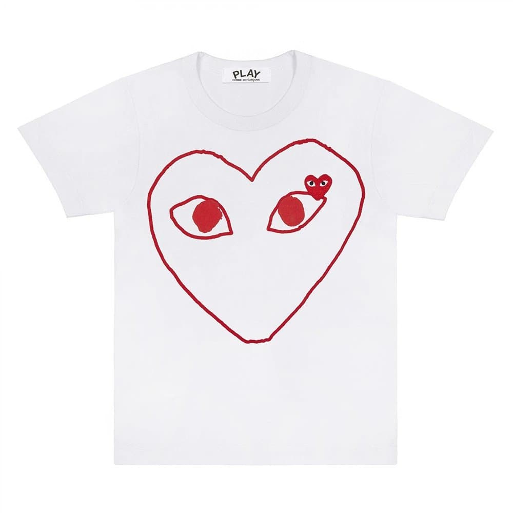 Comme des Garçons Heart T-Shirt Red Heart Eyes