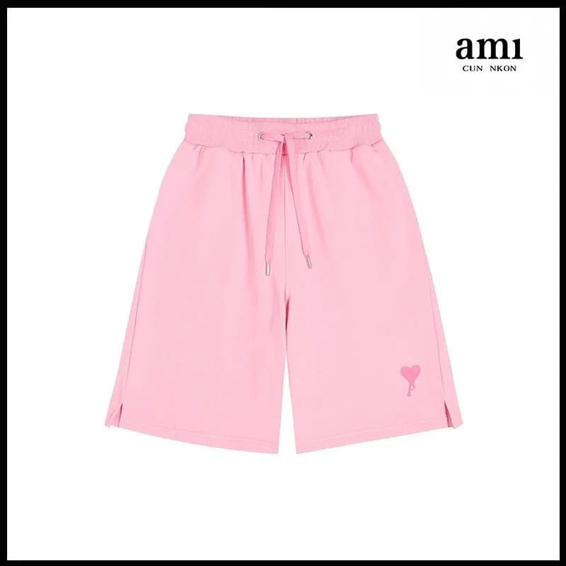 AMI Paris Drawstring Shorts Distressed — 浅粉【A12中爱心款】