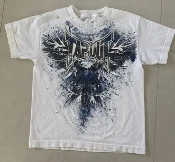 Graphic Tee Skull Eagle Print — 1#白色棉