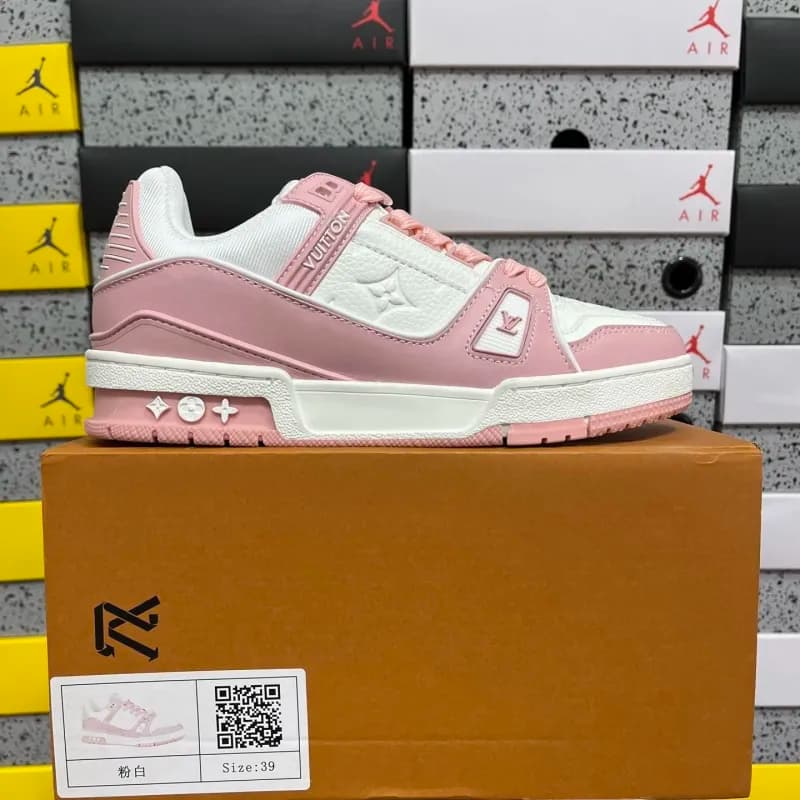 Louis Vuitton × Jordan LV Trainer Pink and White