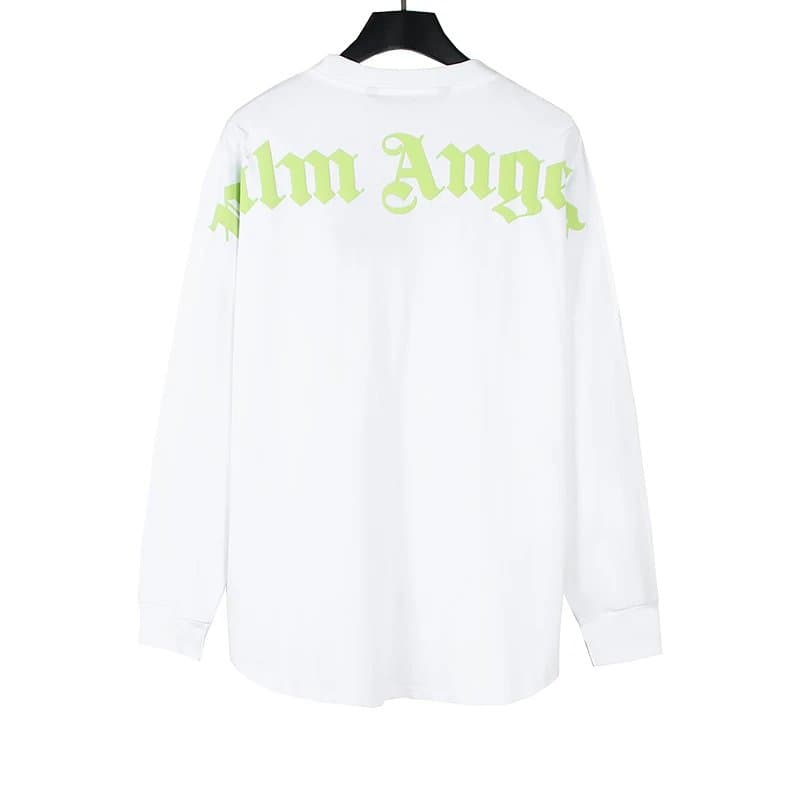 Palm Angels Long Sleeve Tee Gothic Logo — 白色-3