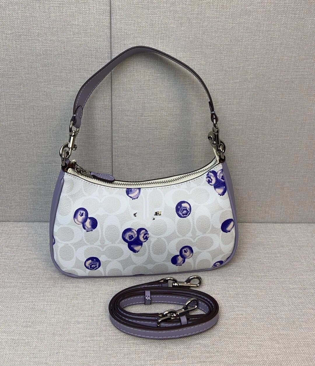 Gucci Shoulder Bag Strawberry Print — 尺寸：长24*高15*宽7.5cm · 蓝莓紫+礼盒
