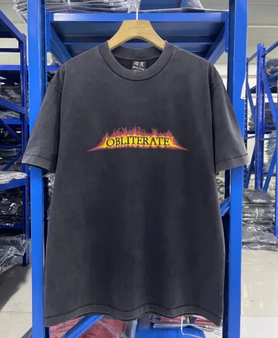 Anti Social Social Club Graphic Tee INTL Star Logo — St410 model washed black