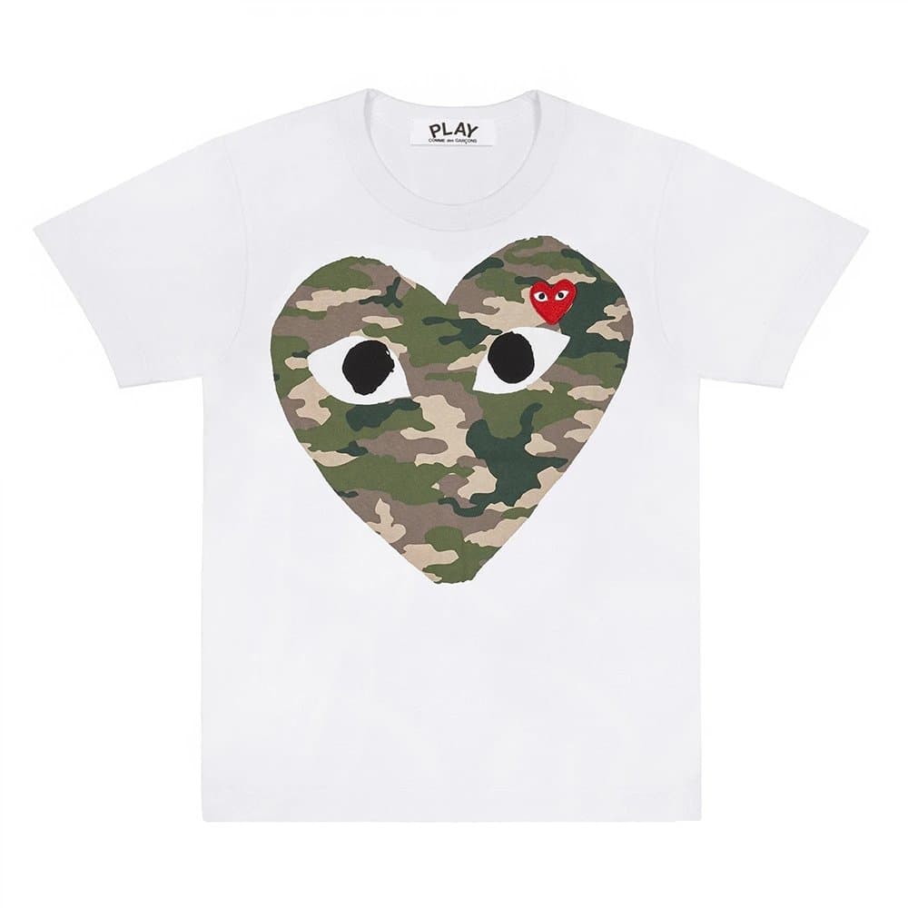 Comme des Garçons × BAPE Heart Tee Camo Heart — CJ17-白色