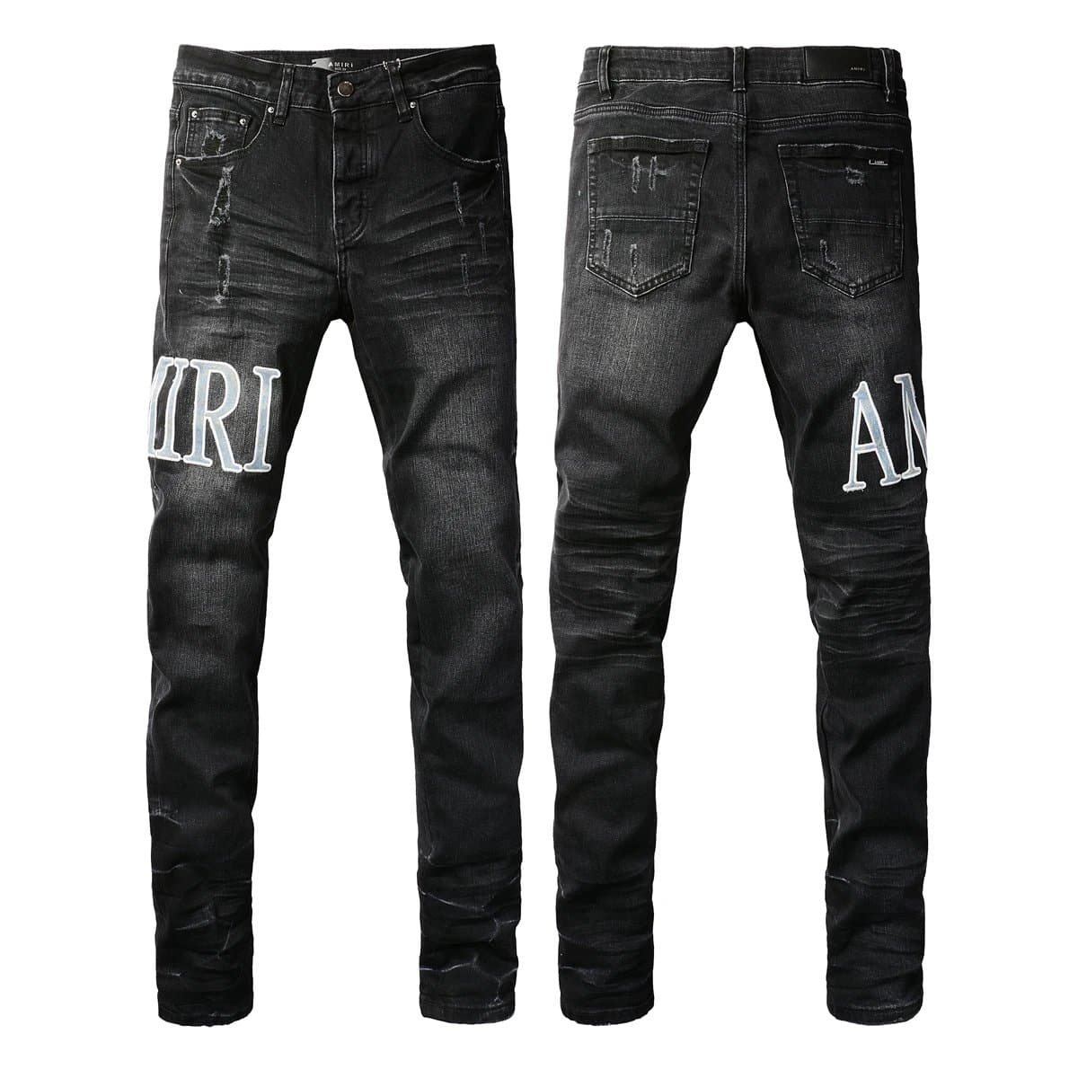 Amiri Motorcycle Jeans Distressed Light Wash — 8909