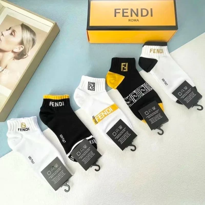 Logo Socks FF and FENDI Print