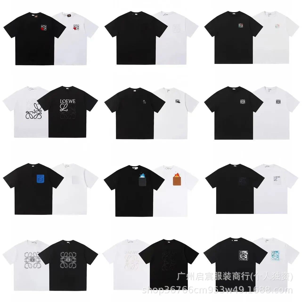 Loewe Logo Patch T-Shirt White — A051绣花黑色