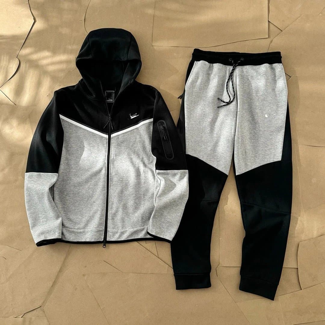 Nike Tech Fleece Hoodie and Joggers Heather Grey/Black
