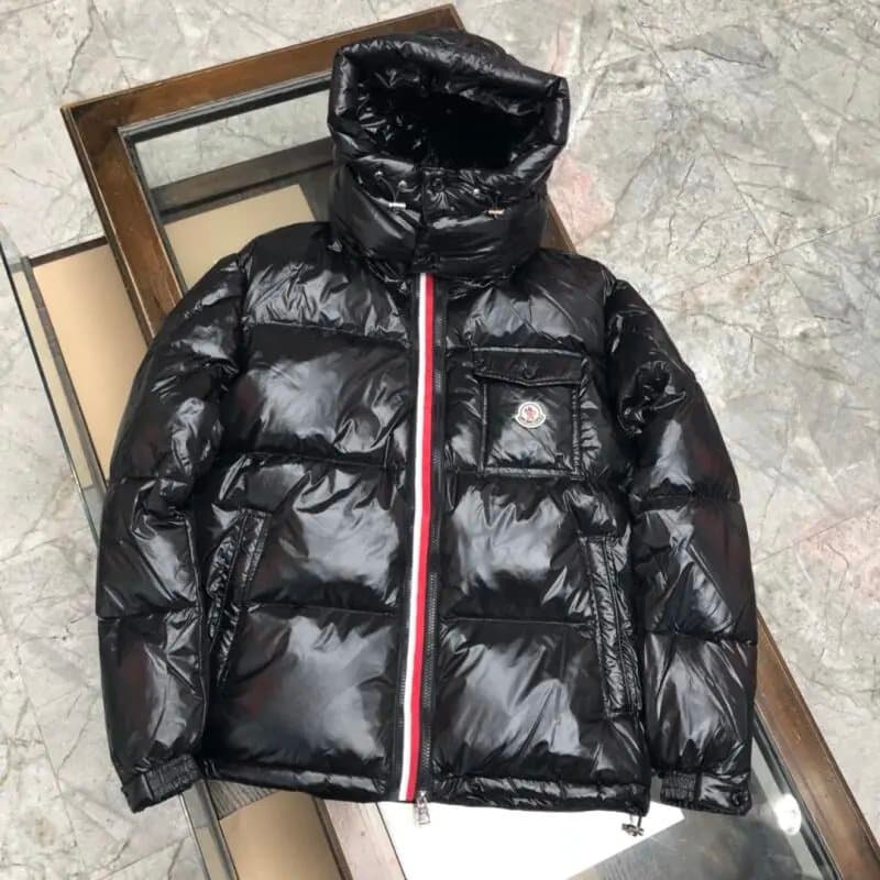 Moncler Puffer Jacket Glossy Black with Logo Patch