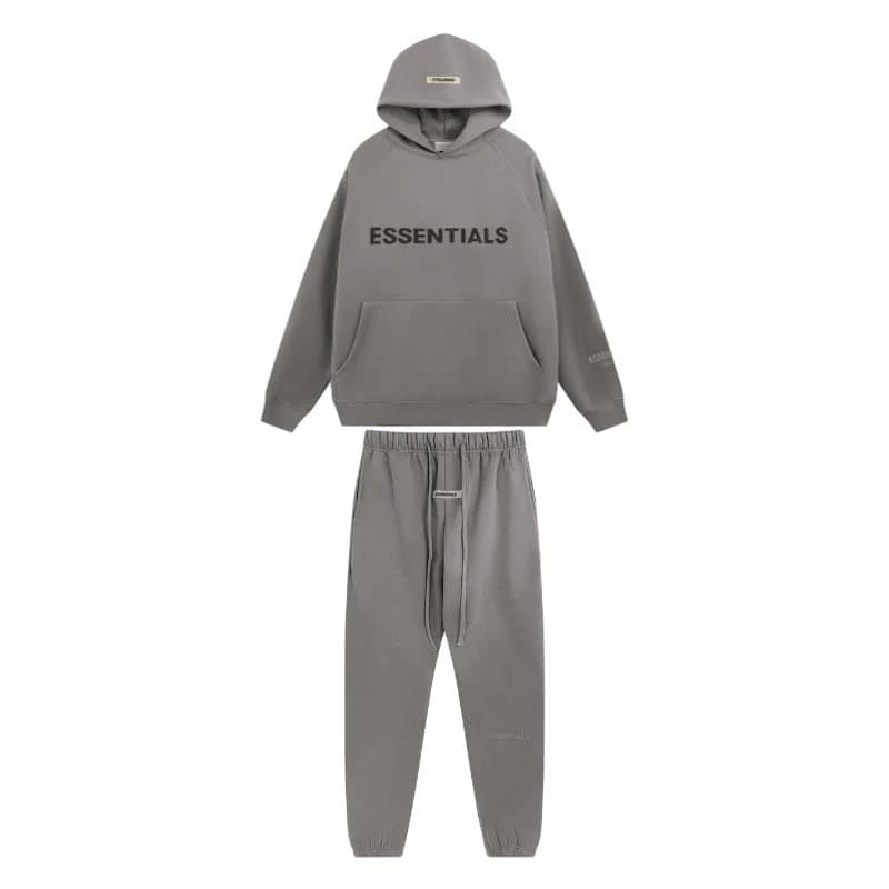 Fear of God Essentials Hooded Sweatshirt Essentials Logo — 灰色套装