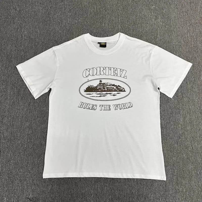 Corteiz Logo Tee Rainbow Gradient Logo — 白13