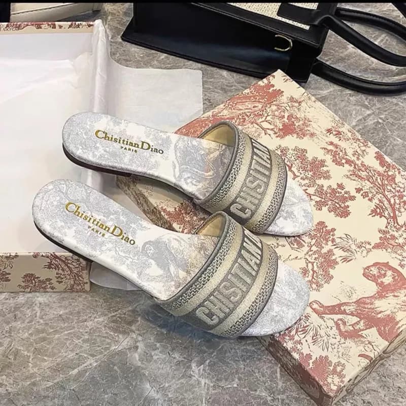 Dior B22 Slide Toile de Jouy Print