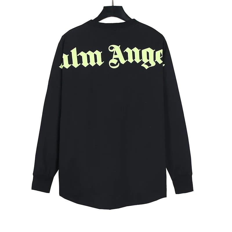 Palm Angels Long Sleeve Tee Gothic Logo — 黑色-3