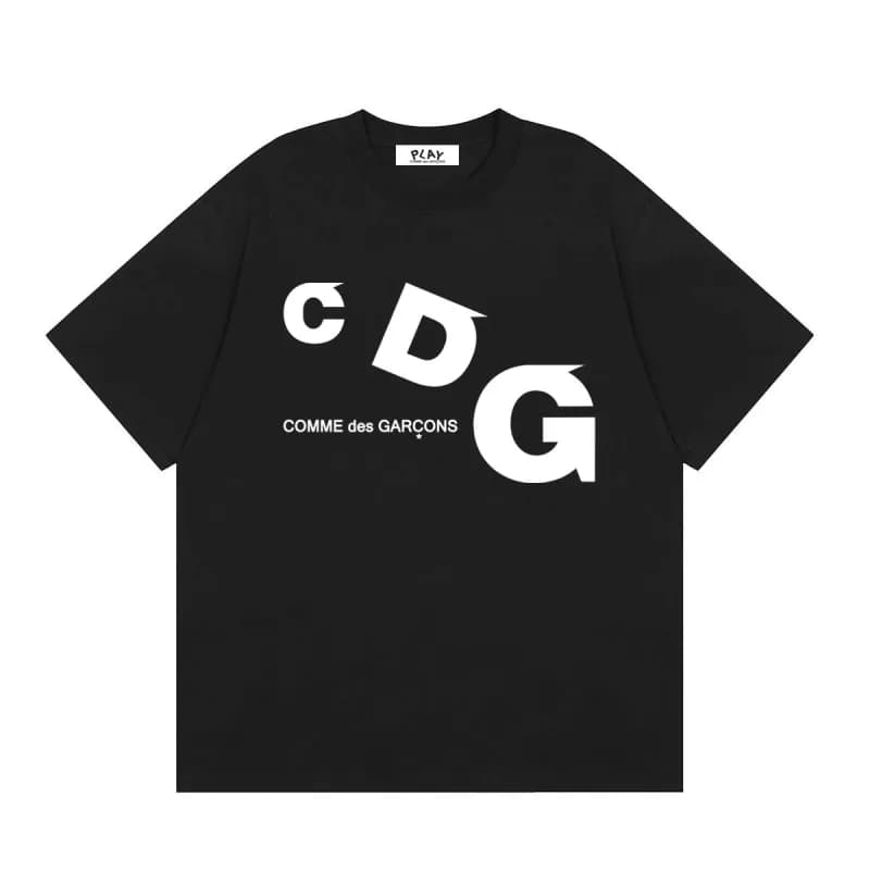 Comme des Garçons Heart Logo T-Shirt Light Blue with Red Heart — 05 black