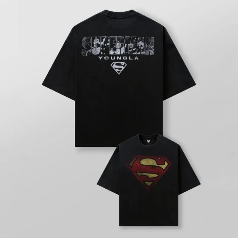 Marvel Superman Graphic Tee Distressed Hero Print — DYYLST019