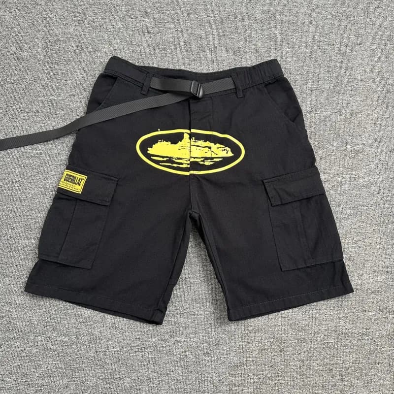 Converse Basketball Shorts Star Logo Panel — 8001 black printed yellow (overalls)