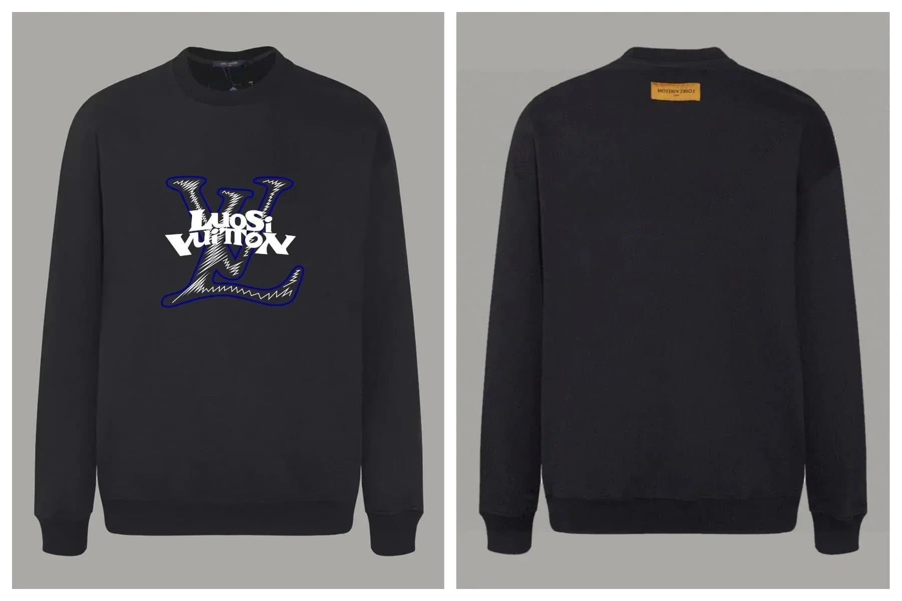 Louis Vuitton LV Monogram Knit Sweater Intarsia Logo — OS落肩版型-黑色
