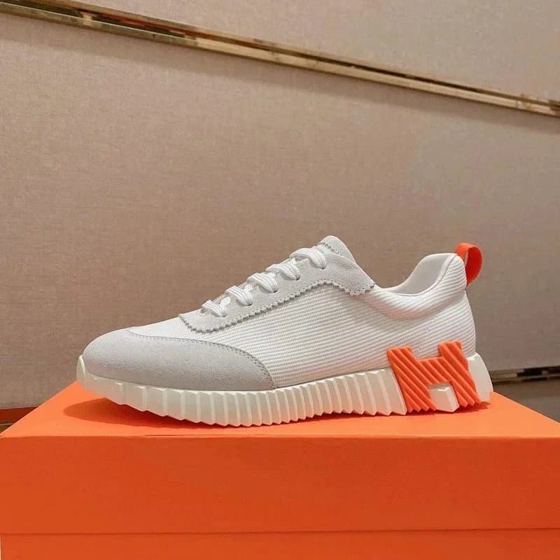 Hermès H-Stripes Sneaker White with Orange H-Logo