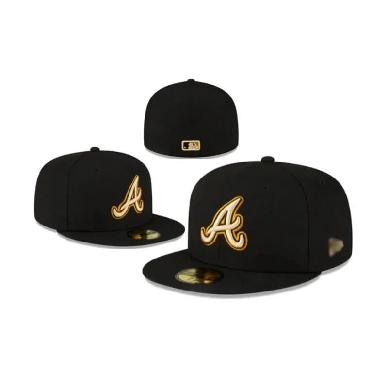 New Era × MLB 59FIFTY Fitted Cap Atlanta Braves Black/Gold