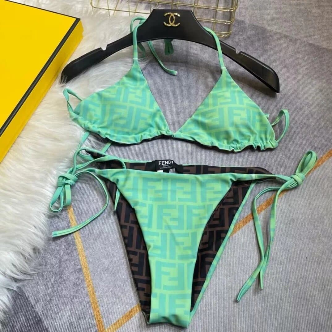 Fendi Bikini Set FF Logo Print