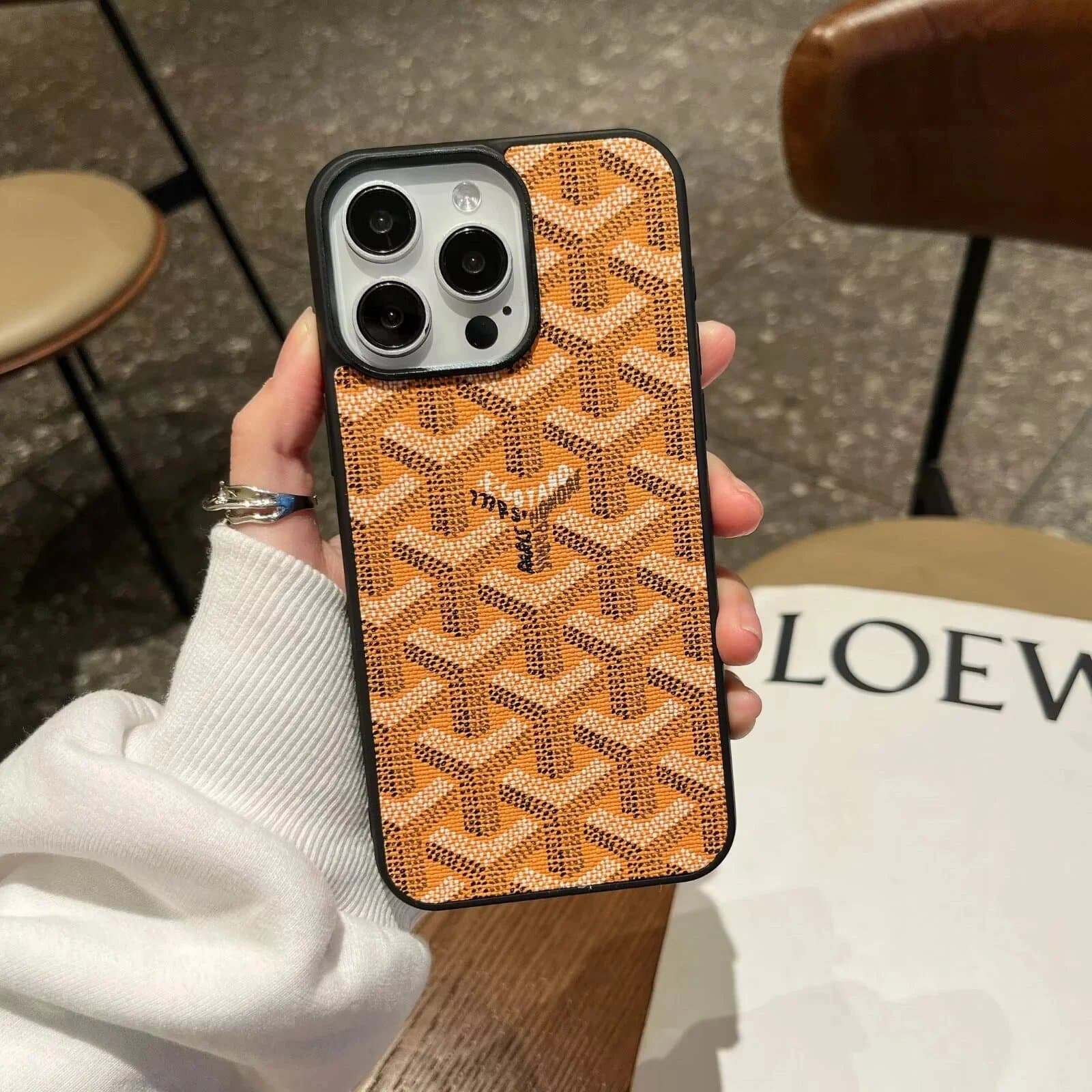 Goyard Phone Case Chevron Canvas — 9