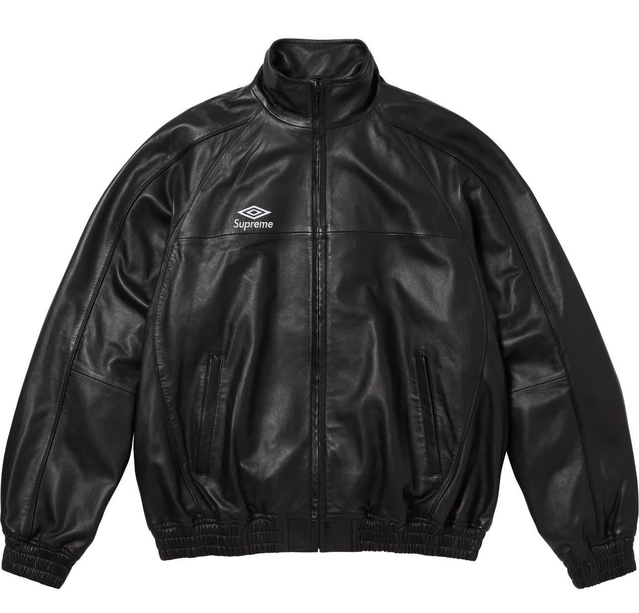 Supreme Leather Track Jacket Umbro Logo