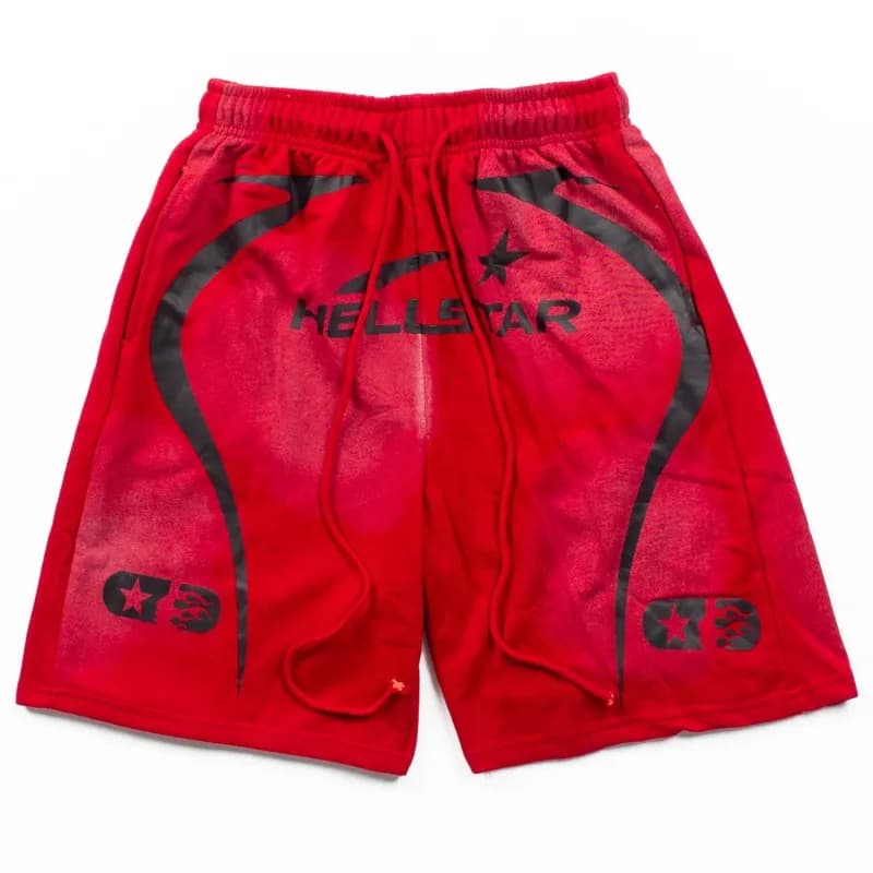 Hellstar Graphic Shorts Neon Green with Black Logo — 4137红色