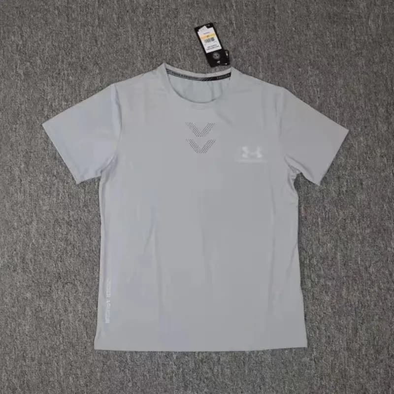 Under Armour HeatGear T-Shirt V-Logo — 灰色 1689