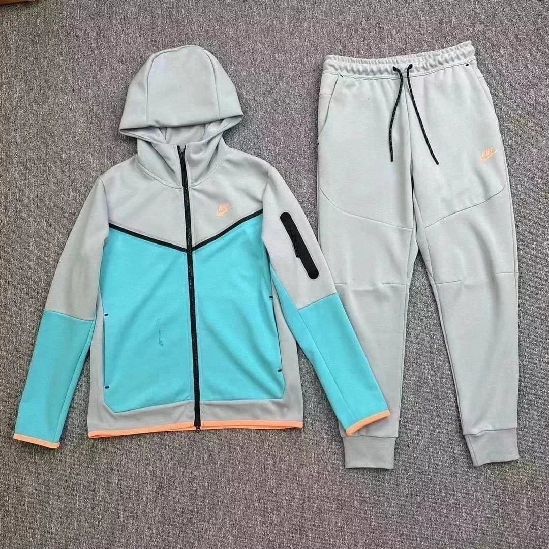 Nike Tech Fleece Joggers Red with Black Panel — 灰青套装