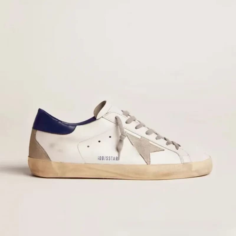 Golden Goose Superstar Distressed White Grey — 深蓝尾