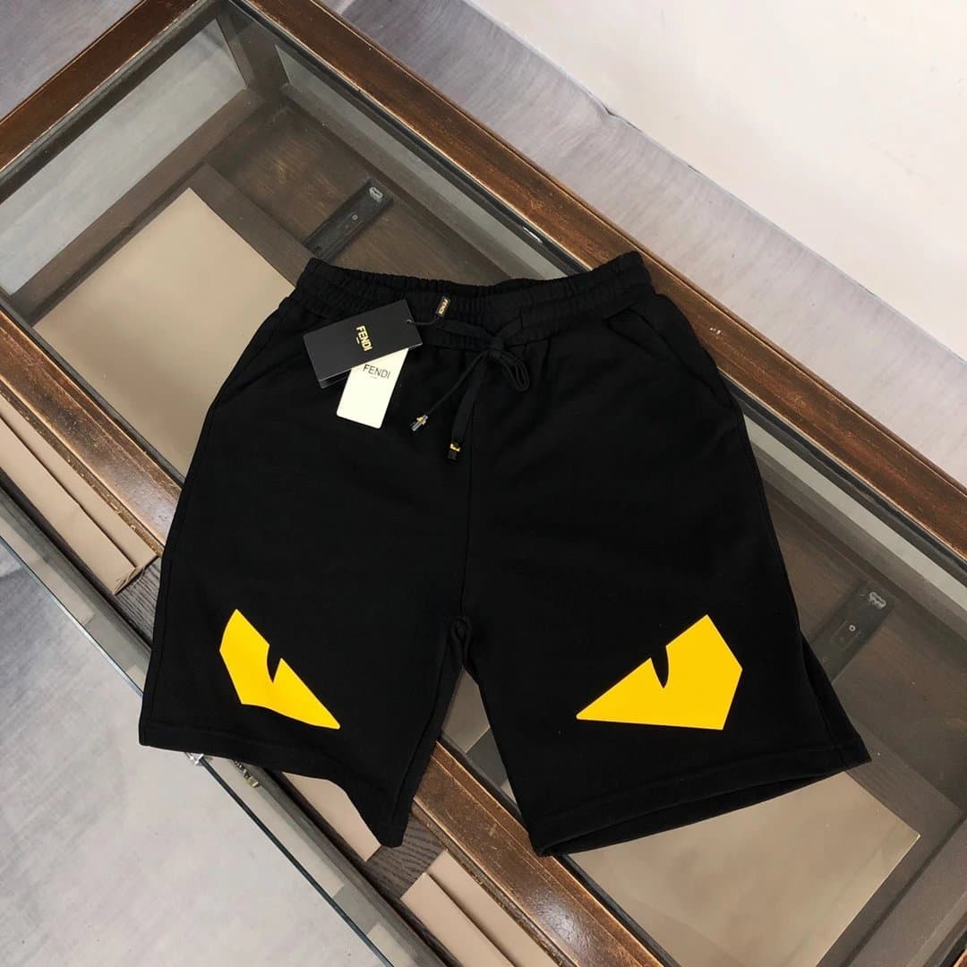 Fendi Monster Eye Shorts Black with Yellow Monster Eyes