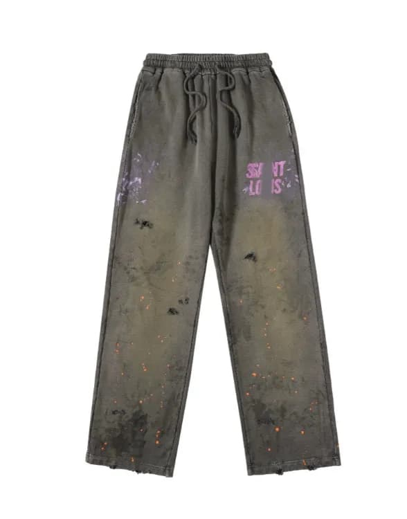 Supreme Jogger Pants SLVT Graphic — St643 model washed brown
